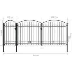 Portail De Jardin Avec Dessus Arqué Acier 2,5 X 5 M Noir -Mobilier De Jardin Soldes portail de jardin avec dessus arque acier 2 5 x 5 m noir 8718475736547 1270277
