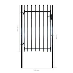 Portail Simple Avec Haut Sous Forme De Lance 100 X 120 Cm -Mobilier De Jardin Soldes portail simple avec haut sous forme de lance 100 x 120 cm 8718475895244 1269567