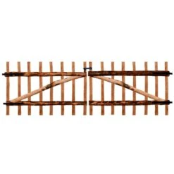 Portillon Double De Clôture Bois Noisetier Imprégné 300x100 Cm