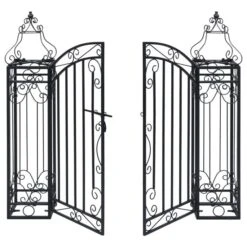 Portillon Ornemental De Jardin Fer Forgé 122x20,5x100 Cm -Mobilier De Jardin Soldes portillon ornemental de jardin fer forge 122x20 5x100 cm 3666722178655 1219405