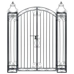 Portillon Ornemental De Jardin Fer Forgé 122x20,5x160 Cm