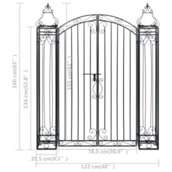 Portillon Ornemental De Jardin Fer Forgé 122x20,5x160 Cm -Mobilier De Jardin Soldes portillon ornemental de jardin fer forge 122x20 5x160 cm 3666722178648 1219414
