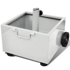 Pot De Plantes Et Support De Parasol D'extérieur 2-en-1 Blanc -Mobilier De Jardin Soldes pot de plantes et support de parasol d exterieur 2 en 1 blanc 3666722186643 1209766