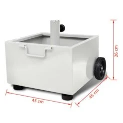 Pot De Plantes Et Support De Parasol D'extérieur 2-en-1 Blanc -Mobilier De Jardin Soldes pot de plantes et support de parasol d exterieur 2 en 1 blanc 3666722186643 1209769