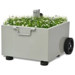 Pot De Plantes Et Support De Parasol D'extérieur 2-en-1 Gris