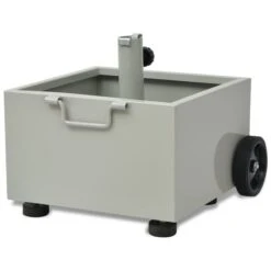 Pot De Plantes Et Support De Parasol D'extérieur 2-en-1 Gris -Mobilier De Jardin Soldes pot de plantes et support de parasol d exterieur 2 en 1 gris 3666722186650 1209760