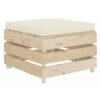 Pouf De Jardin Coussin Beige Et Palette Pin Massif Clair Inech