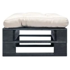 Mobilier De Jardin Soldes -Mobilier De Jardin Soldes pouf de jardin coussin beige et palette pin massif noir 3666722922685 400680