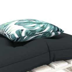 Repose-pied Palette Avec Coussin Anthracite Et Fleur Bois -Mobilier De Jardin Soldes repose pied palette avec coussin anthracite et fleur bois 8719883902197 1490674