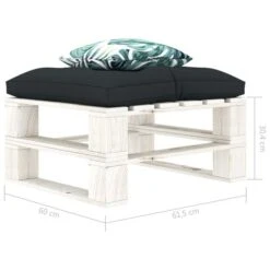 Repose-pied Palette Avec Coussin Anthracite Et Fleur Bois -Mobilier De Jardin Soldes repose pied palette avec coussin anthracite et fleur bois 8719883902197 1490675