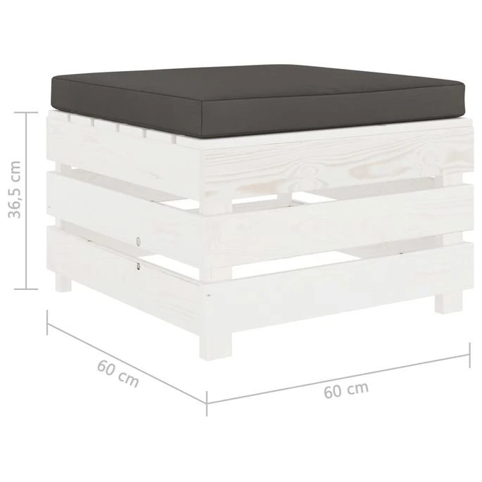 Repose-pied Palette De Jardin Avec Coussin Anthracite Bois 4 Repose-pied Palette De Jardin Avec Coussin Anthracite Bois – Image 4