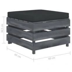 Repose-pied Palette De Jardin Avec Coussin Anthracite Bois 3 -Mobilier De Jardin Soldes repose pied palette de jardin avec coussin anthracite bois 8719883897806 1257948