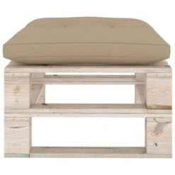 Repose-pied Palette De Jardin Avec Coussin Beige Bois De Pin -Mobilier De Jardin Soldes repose pied palette de jardin avec coussin beige bois de pin 3666722887106 1194704