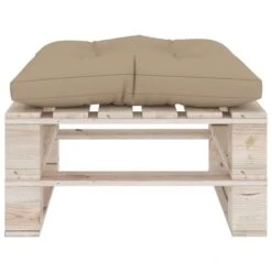 Repose-pied Palette De Jardin Avec Coussin Beige Bois De Pin -Mobilier De Jardin Soldes repose pied palette de jardin avec coussin beige bois de pin 3666722887106 1194705