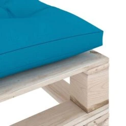 Repose-pied Palette De Jardin Avec Coussin Bleu Bois De Pin -Mobilier De Jardin Soldes repose pied palette de jardin avec coussin bleu bois de pin 8720286304891 1261537
