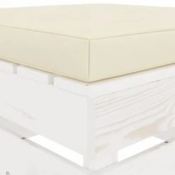 Repose-pied Palette De Jardin Avec Coussin Crème Bois -Mobilier De Jardin Soldes repose pied palette de jardin avec coussin creme bois 8719883897110 1280723