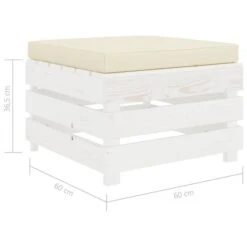 Repose-pied Palette De Jardin Avec Coussin Crème Bois -Mobilier De Jardin Soldes repose pied palette de jardin avec coussin creme bois 8719883897110 1280724