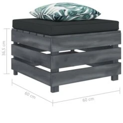 Repose-pied Palette De Jardin Avec Coussin Fleur Bois -Mobilier De Jardin Soldes repose pied palette de jardin avec coussin fleur bois 8719883898711 1281195