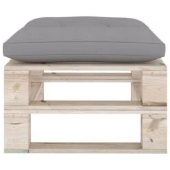 Repose-pied Palette De Jardin Avec Coussin Gris Bois De Pin -Mobilier De Jardin Soldes repose pied palette de jardin avec coussin gris bois de pin 8720286304884 1261529