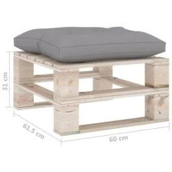 Repose-pied Palette De Jardin Avec Coussin Gris Bois De Pin -Mobilier De Jardin Soldes repose pied palette de jardin avec coussin gris bois de pin 8720286304884 1261532