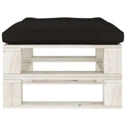 Repose-pied Palette De Jardin Avec Coussin Noir Bois -Mobilier De Jardin Soldes repose pied palette de jardin avec coussin noir bois 3666722152044 1258861