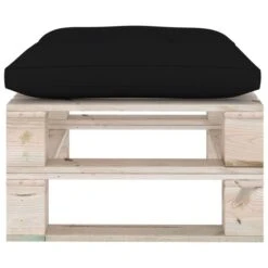 Repose-pied Palette De Jardin Avec Coussin Noir Bois De Pin -Mobilier De Jardin Soldes repose pied palette de jardin avec coussin noir bois de pin 3666722887137 1194686