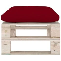 Repose-pied Palette De Jardin Avec Coussin Rouge Bordeaux Pin -Mobilier De Jardin Soldes repose pied palette de jardin avec coussin rouge bordeaux pin 8720286304921 1194722