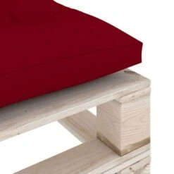 Repose-pied Palette De Jardin Avec Coussin Rouge Bordeaux Pin -Mobilier De Jardin Soldes repose pied palette de jardin avec coussin rouge bordeaux pin 8720286304921 1194724