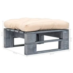 Repose-pied Palette De Jardin Avec Coussin Sable Bois Gris 5 Repose-pied Palette De Jardin Avec Coussin Sable Bois Gris -Mobilier De Jardin Soldes repose pied palette de jardin avec coussin sable bois gris 3666722763424 1176576