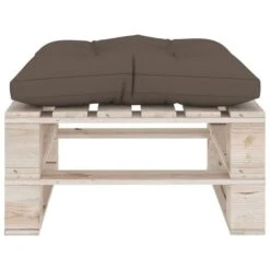 Repose-pied Palette De Jardin Avec Coussin Taupe Bois De Pin -Mobilier De Jardin Soldes repose pied palette de jardin avec coussin taupe bois de pin 8720286304853 1194699
