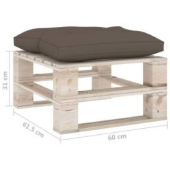 Repose-pied Palette De Jardin Avec Coussin Taupe Bois De Pin -Mobilier De Jardin Soldes repose pied palette de jardin avec coussin taupe bois de pin 8720286304853 1194701