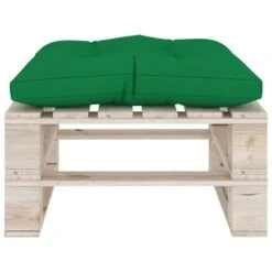 Repose-pied Palette De Jardin Avec Coussin Vert Bois De Pin -Mobilier De Jardin Soldes repose pied palette de jardin avec coussin vert bois de pin 8720286304907 1194717
