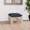 Repose-pied Palette De Jardin Et Coussin Anthracite Bois De Pin