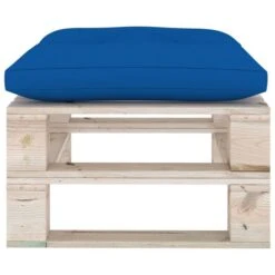 Repose-pied Palette De Jardin Et Coussin Bleu Royal Bois De Pin -Mobilier De Jardin Soldes repose pied palette de jardin et coussin bleu royal bois de pin 8720286304938 1261541