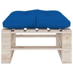 Repose-pied Palette De Jardin Et Coussin Bleu Royal Bois De Pin -Mobilier De Jardin Soldes repose pied palette de jardin et coussin bleu royal bois de pin 8720286304938 1261542