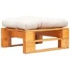 Repose-pied Palette De Jardin Et Coussin Sable Marron Miel Bois