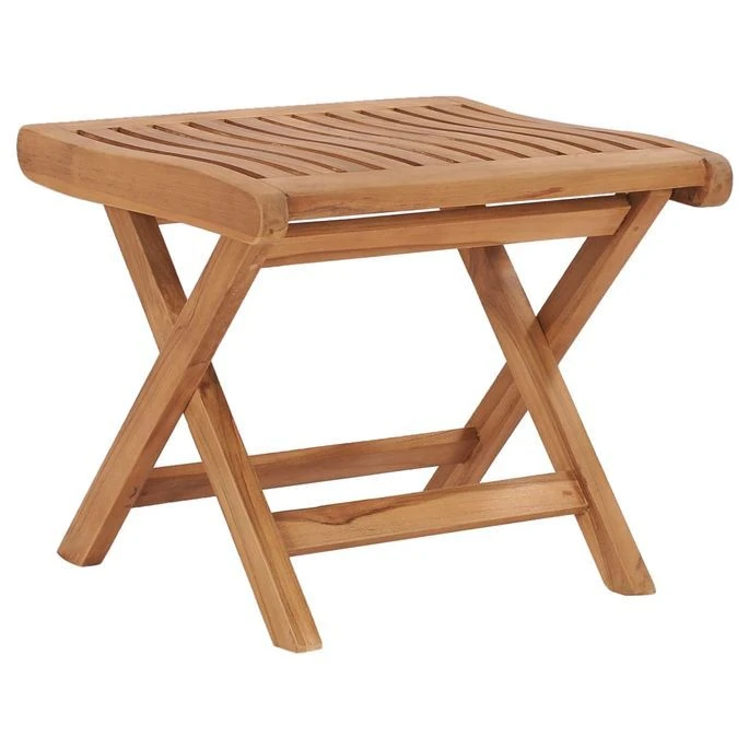 Repose-pied Pliable 46,5x49x41,5 Cm Bois De Teck Solide 1 Repose-pied Pliable 46,5x49x41,5 Cm Bois De Teck Solide