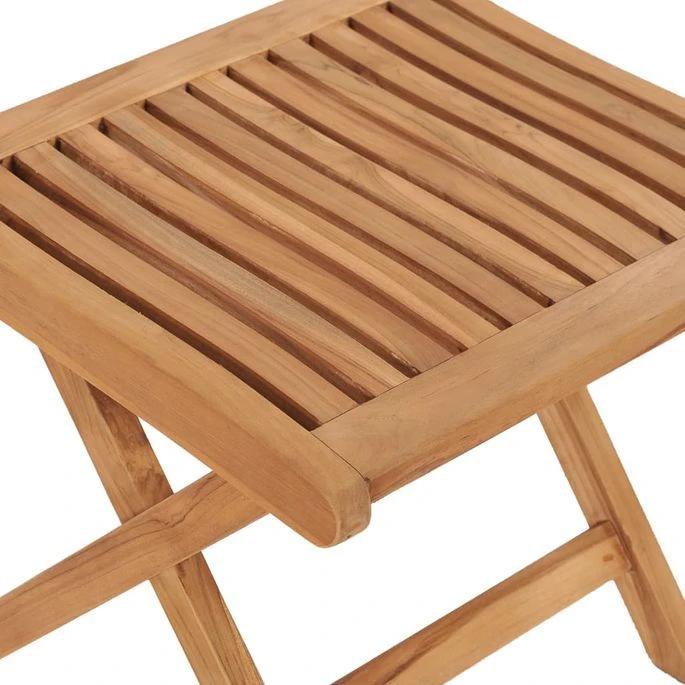 Repose-pied Pliable 46,5x49x41,5 Cm Bois De Teck Solide 5 Repose-pied Pliable 46,5x49x41,5 Cm Bois De Teck Solide – Image 5