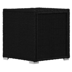 Set Chaise Longue Et Table Tissu Beige Et Résine Noire Viali -Mobilier De Jardin Soldes set chaise longue et table tissu beige et resine noire 3666722554381 389578