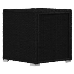 Set Chaise Longue Et Table Tissu Et Résine Tressée Noir Viali -Mobilier De Jardin Soldes set chaise longue et table tissu et resine tressee noir 3666722554404 389569