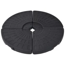 Socle De Parasol En Forme D'éventail 4 Pcs Noir