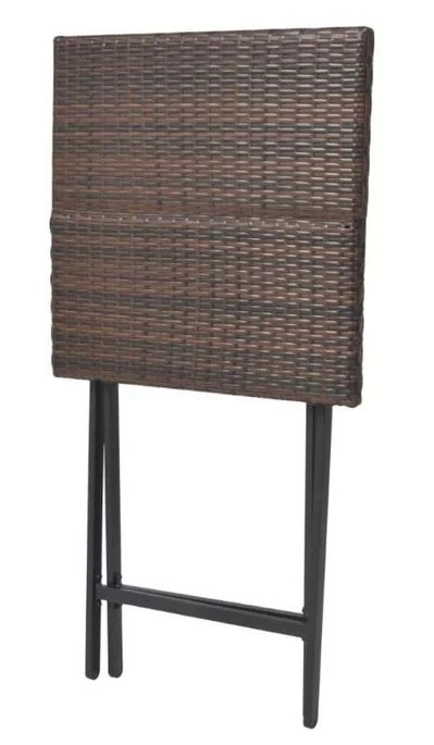 Table Bar Carrée Et 4 Chaises De Jardin Résine Tressée Marron Klark 5 Table Bar Carrée Et 4 Chaises De Jardin Résine Tressée Marron Klark – Image 5