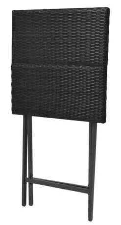 Table Bar Carrée Et 4 Chaises De Jardin Résine Tressée Noir Klark -Mobilier De Jardin Soldes table bar carree et 4 chaises de jardin resine tressee noir klark 3666722578783 259941