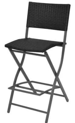 Table Bar Carrée Et 4 Chaises De Jardin Résine Tressée Noir Klark -Mobilier De Jardin Soldes table bar carree et 4 chaises de jardin resine tressee noir klark 3666722578783 259942