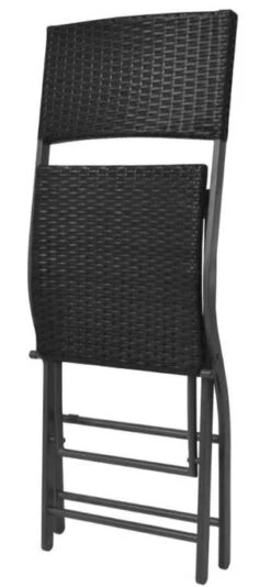 Table Bar Carrée Et 4 Chaises De Jardin Résine Tressée Noir Klark -Mobilier De Jardin Soldes table bar carree et 4 chaises de jardin resine tressee noir klark 3666722578783 259943