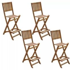 Table Bar Carrée Et 4 Tabourets De Jardin Acacia Massif Clair Polina -Mobilier De Jardin Soldes table bar carree et 4 tabourets de jardin acacia massif clair polina 8718475502623 258468