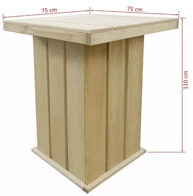 Table Bar Carrée Et 4 Tabourets De Jardin Pin Massif Clair Stylies 4 Table Bar Carrée Et 4 Tabourets De Jardin Pin Massif Clair Stylies – Image 4