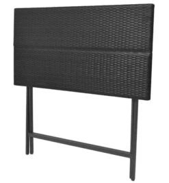 Table Bar Rectangulaire Et 4 Chaises De Jardin Résine Tressée Noir Klark -Mobilier De Jardin Soldes table bar rectangulaire et 4 chaises de jardin resine tressee noir klark 3666722579087 259431