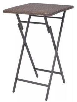 Table De Bar Carrée Et 2 Chaises De Jardin Résine Tressée Marron Klark -Mobilier De Jardin Soldes table de bar carree et 2 chaises de jardin resine tressee marron klark 3666722578639 260075