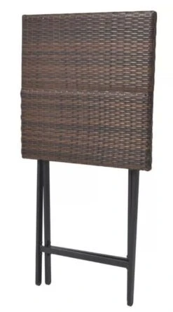 Table De Bar Carrée Et 2 Chaises De Jardin Résine Tressée Marron Klark -Mobilier De Jardin Soldes table de bar carree et 2 chaises de jardin resine tressee marron klark 3666722578639 260076